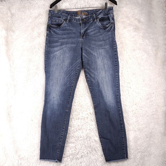 Kut From The Kloth Jeans Size 12 Ankle Raw Hem Medium Wash - Picture 1 of 10